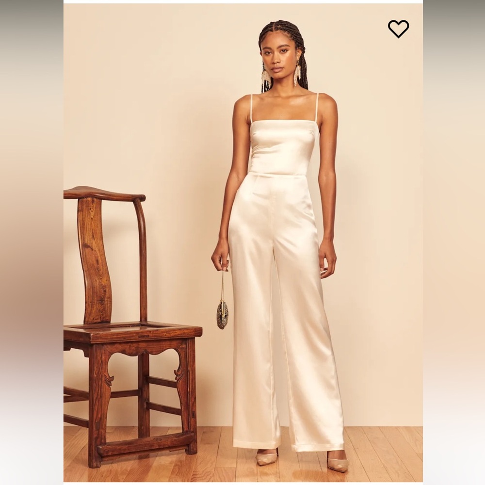 Reformation Cream Jumpsuit